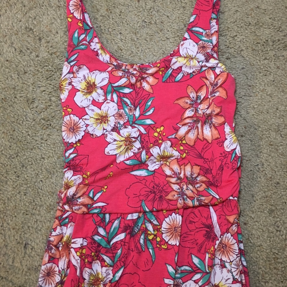Pink, Tropical Floral Dress - Floral Sun Dress - Picture 5 of 6